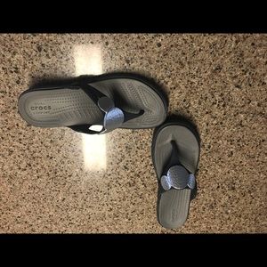 Crocs blue and silver sandal